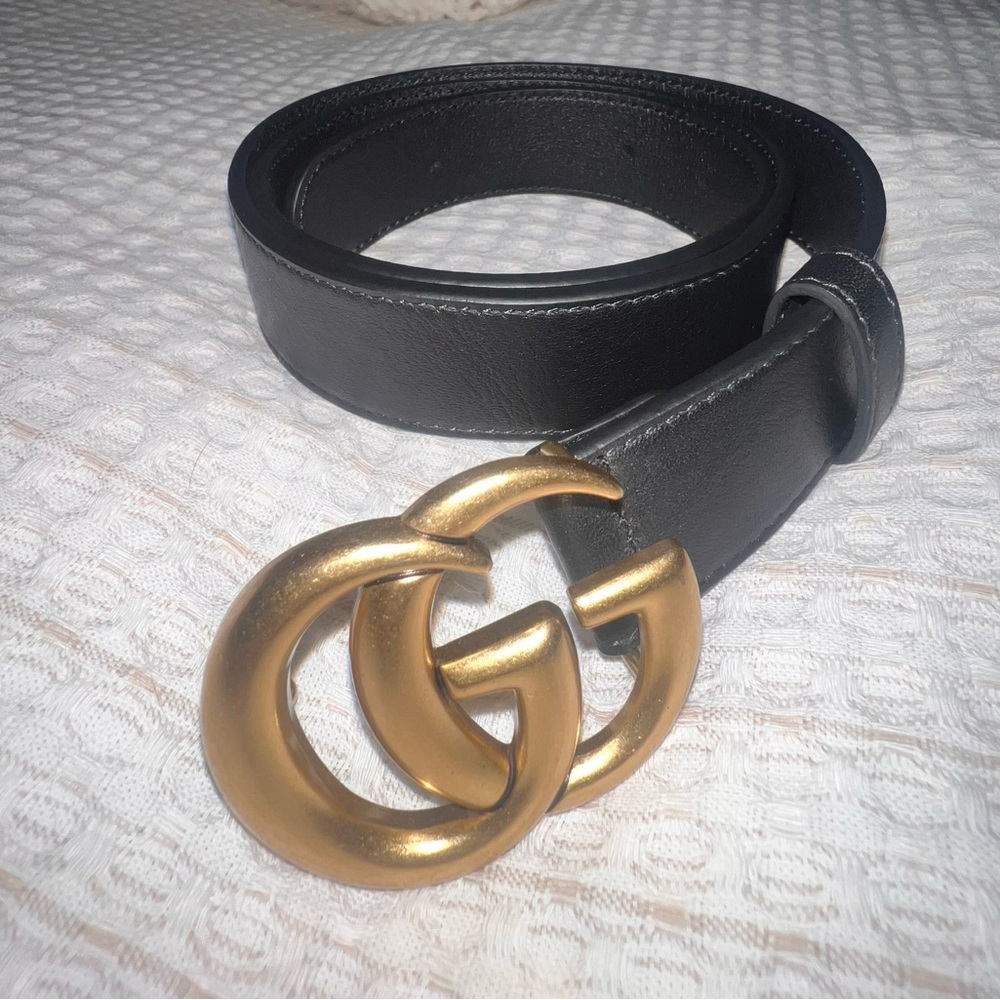 Gucci Black Leather Belt 80cm